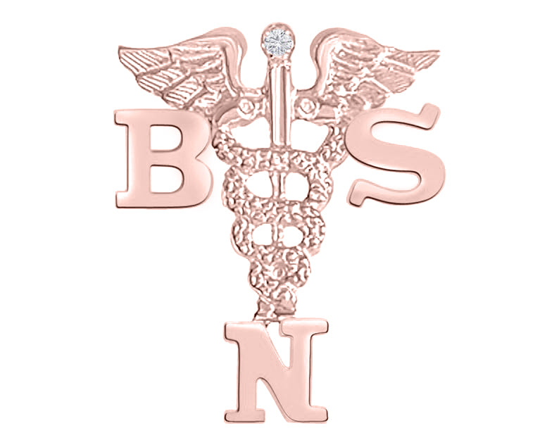 14K Rose Gold Nursing Pins and Graduation Medical Jewelry