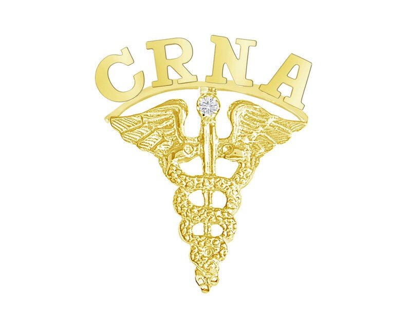 14K Gold CRNA Graduation Nursing Pin - NursingPin.com
