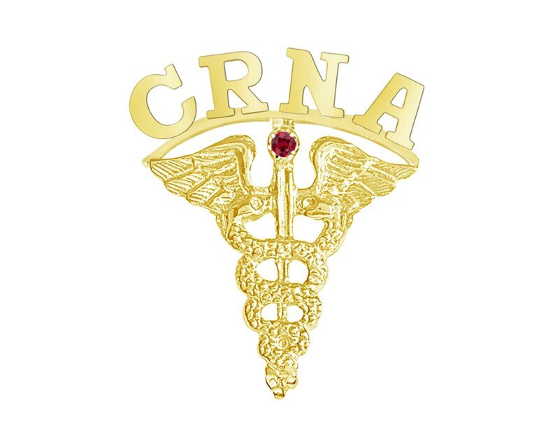 14K Gold CRNA Graduation Nursing Pin - NursingPin.com