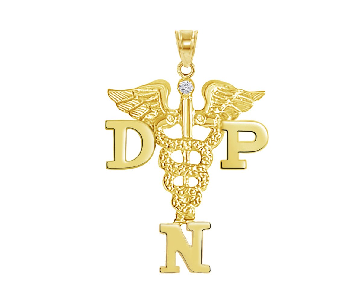 14K Gold DNP Dr. of Nursing Practice Charm - NursingPin.com