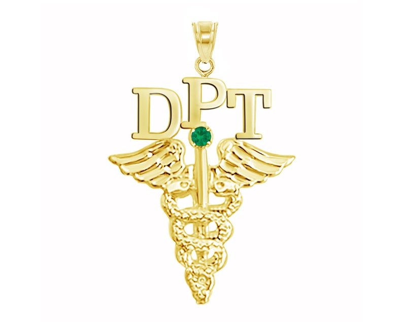 14K Gold DPT Dr of Physical Therapy Charm - NursingPin.com