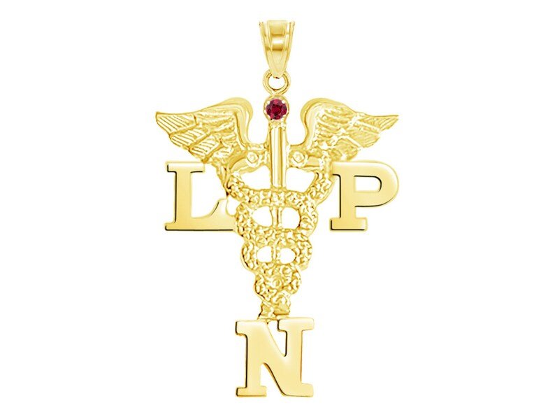 14K Gold LPN Licensed Practical Nurse Charm - NursingPin.com