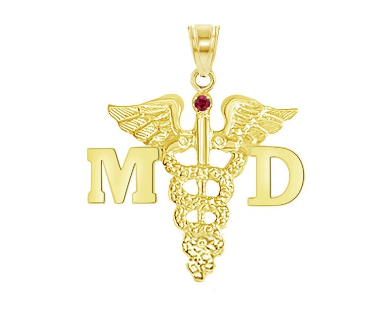 14K Gold MD Medical Doctor Graduation Charm - NursingPin.com