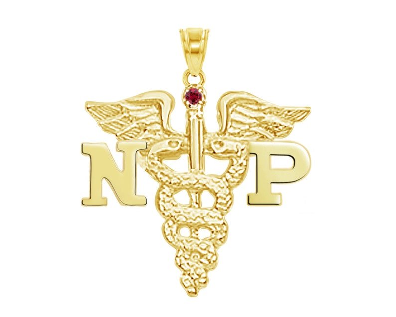 14K Gold NP Nurse Practitioner Charm - NursingPin.com