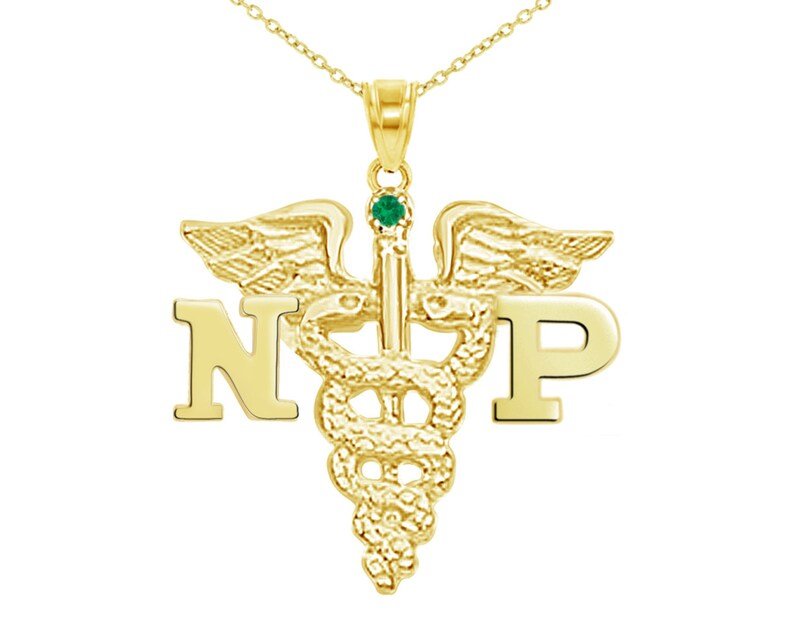 14K Gold NP Nurse Practitioner Necklace - NursingPin.com