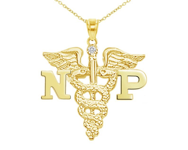 14K Gold NP Nurse Practitioner Necklace - NursingPin.com