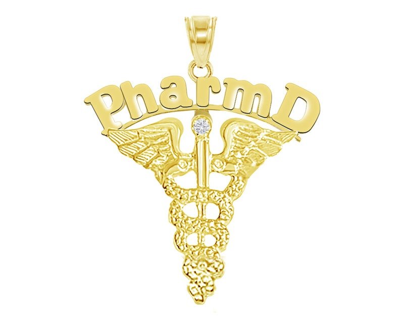 14K Gold PharmD Dr of Pharmacy Charm - NursingPin.com