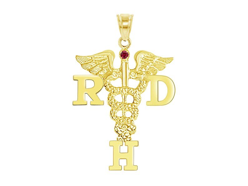 14K Gold RDH Registered Dental Hygienist Charm - NursingPin.com