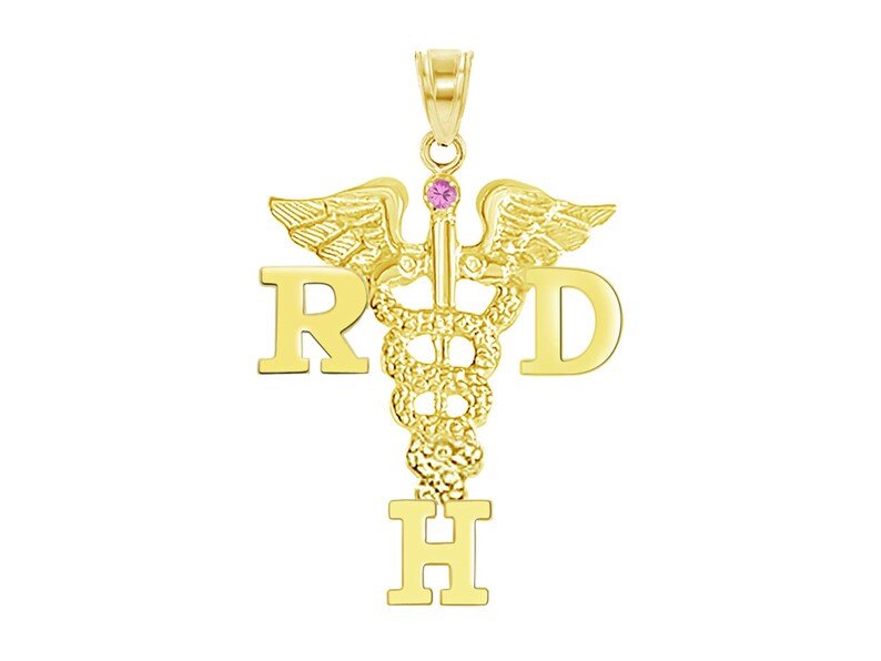 14K Gold RDH Registered Dental Hygienist Charm - NursingPin.com