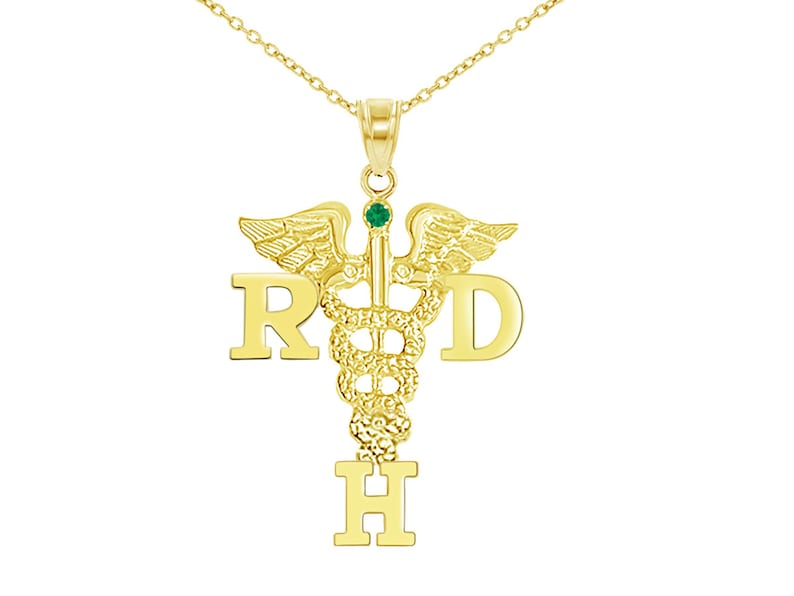 14K Gold RDH Registered Dental Hygienist Necklace - NursingPin.com