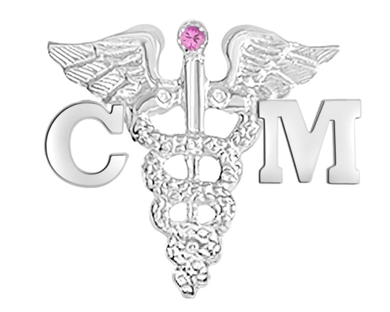 Case Manager CM Graduation Pin in Silver - NursingPin.com