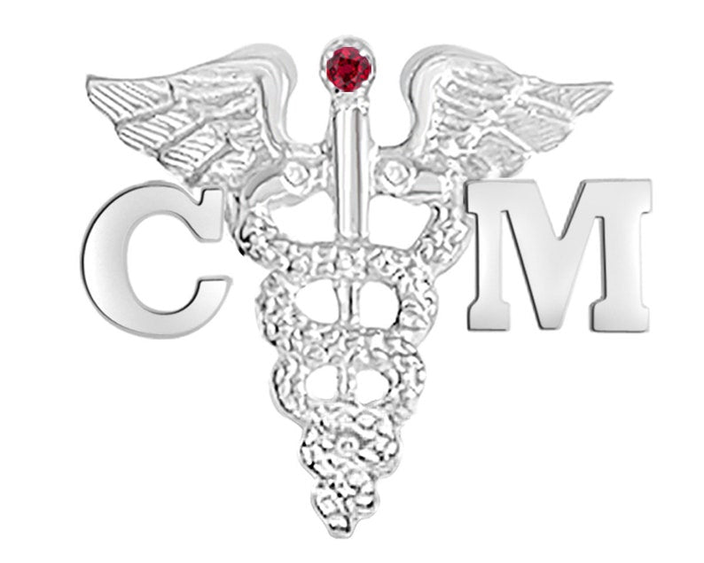 Case Manager CM Graduation Pin in Silver - NursingPin.com