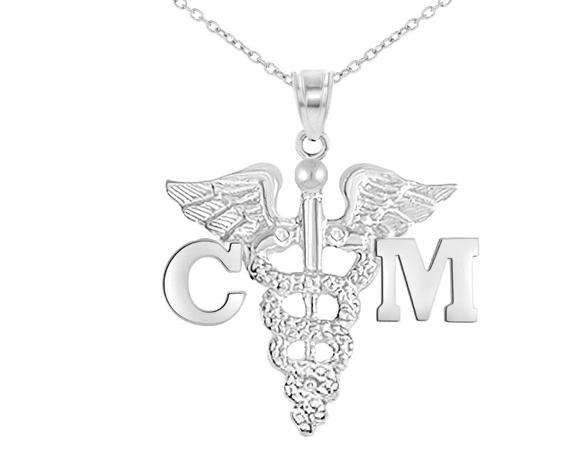 Case Manager CM Silver Necklace - NursingPin.com