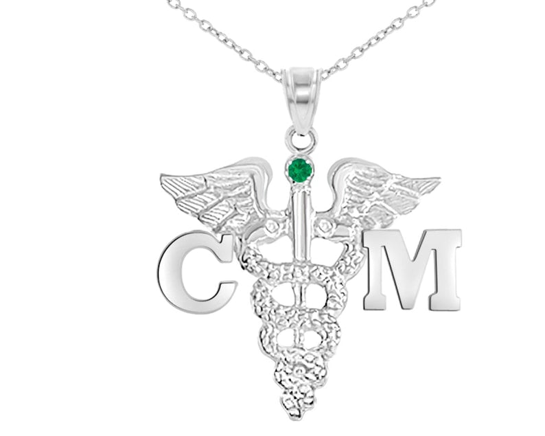 Case Manager CM Silver Necklace - NursingPin.com