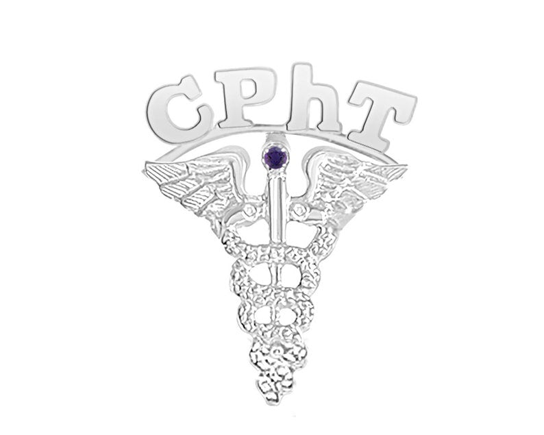 Certified CPhT Graduation Pin in Silver - NursingPin.com