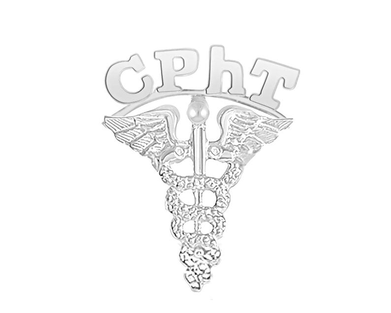 Certified CPhT Graduation Pin in Silver - NursingPin.com