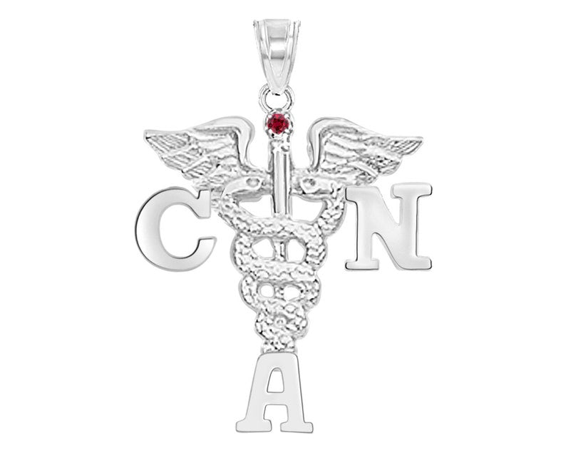 Certified Nurse Assist CNA Charm Silver - NursingPin.com