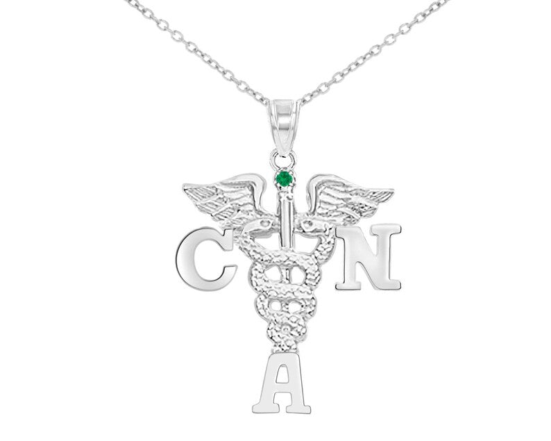 Certified Nurse Asst Silver CNA Necklace - NursingPin.com