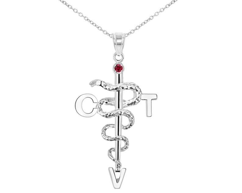 Certified Vet Tech CVT Silver Necklace - NursingPin.com