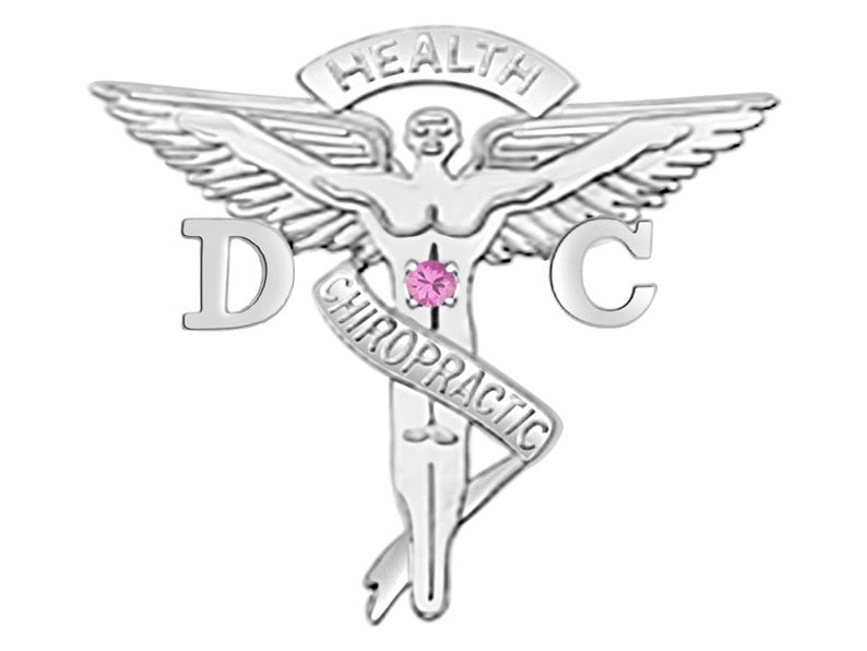 Chiropractor DC Graduation Pin in Silver - NursingPin.com