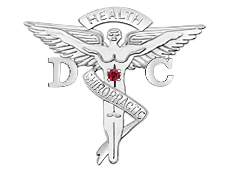 Chiropractor DC Graduation Pin in Silver - NursingPin.com