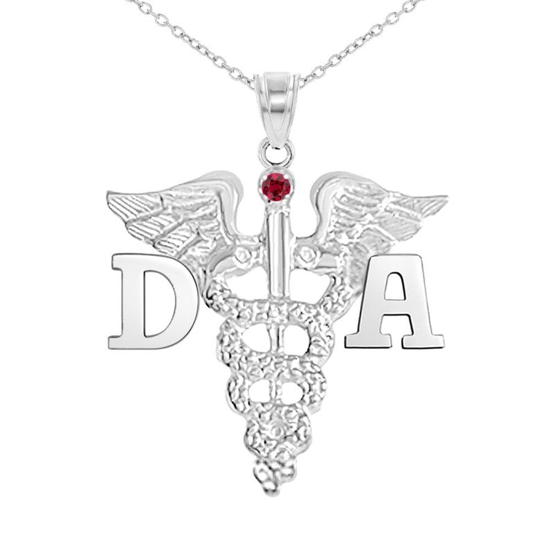 Dental Assistant DA Silver Necklace - NursingPin.com