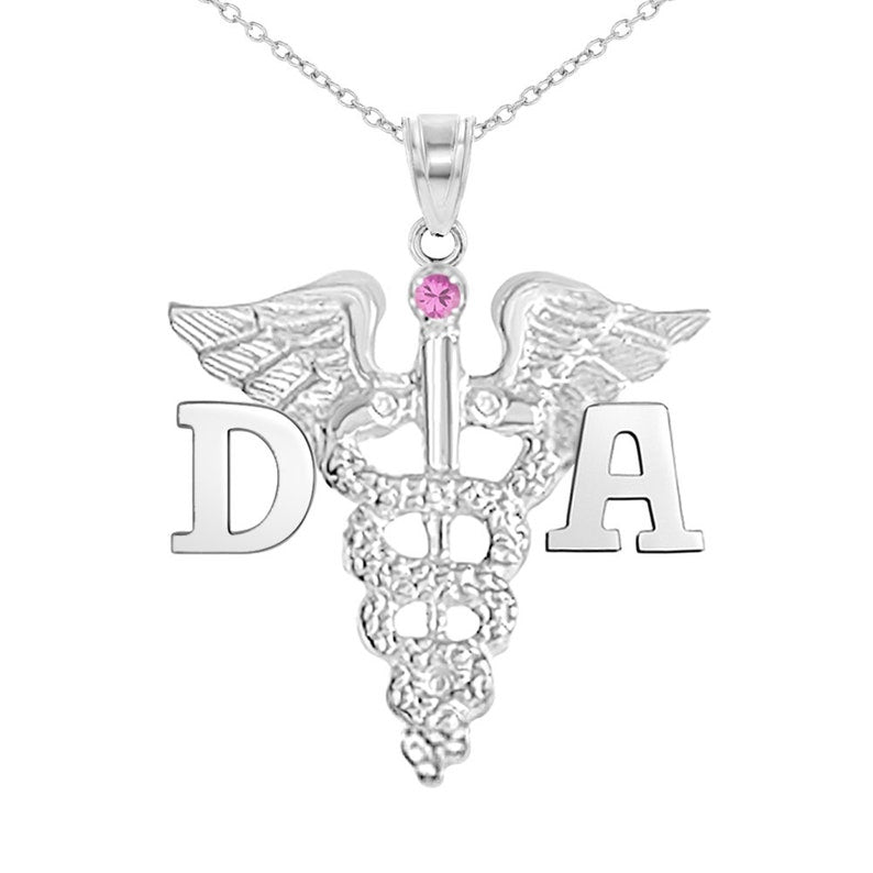 Dental Assistant DA Silver Necklace - NursingPin.com