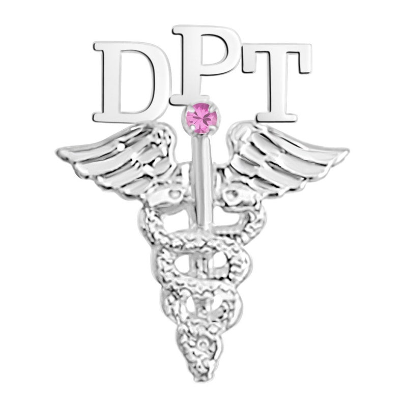 Doctor Physical Therapy DPT Graduation Pin in Silver - NursingPin.com