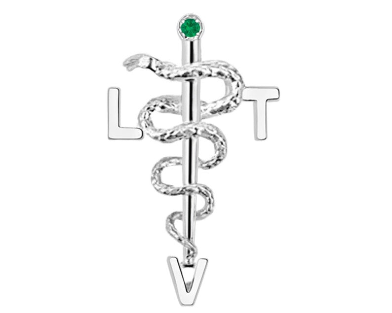 Licensed Vet Tech LVT Grad Pin in Silver - NursingPin.com