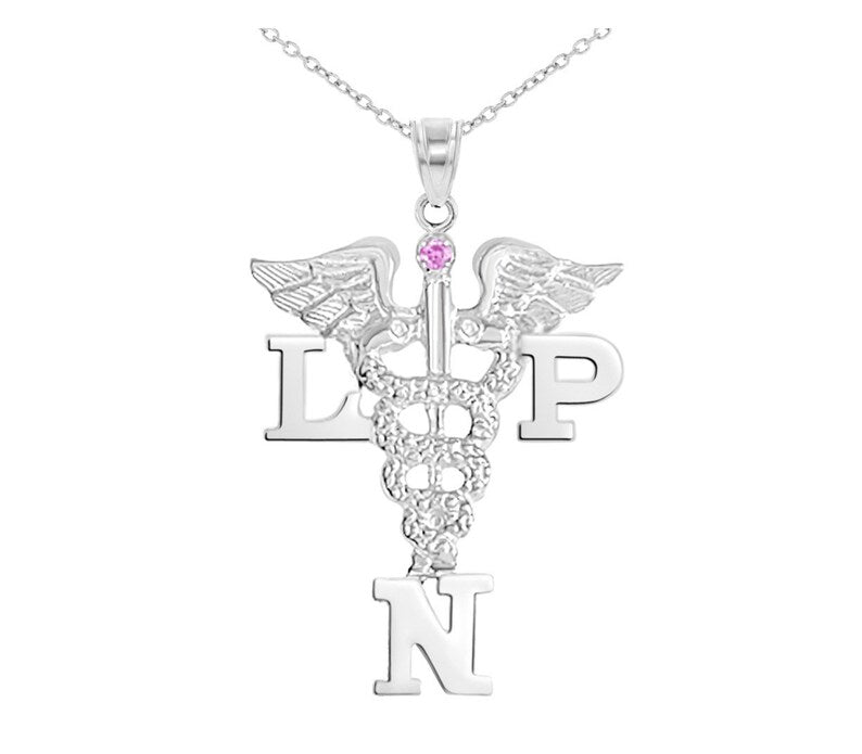 LPN Nurse Silver Necklace Jewelry & Gift - NursingPin.com