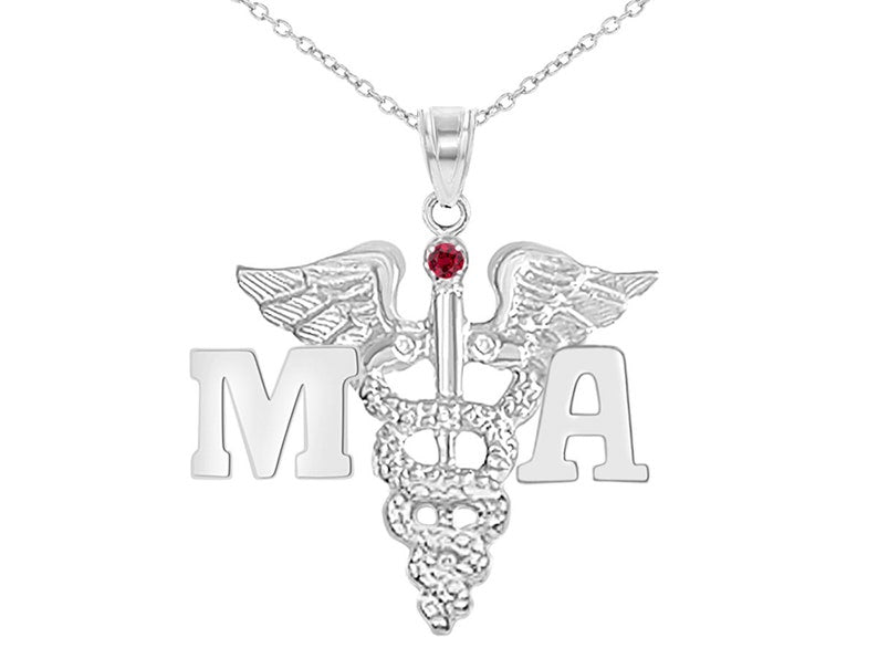 Medical Asst MA Silver Charm Necklace - NursingPin.com