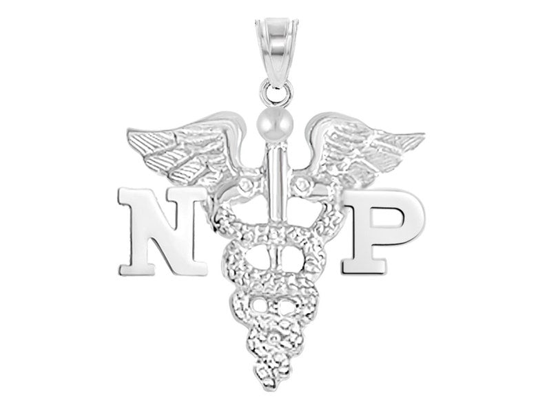 Silver Nurse Practitioner NP Charm | Graduation Gifts - NursingPin.com