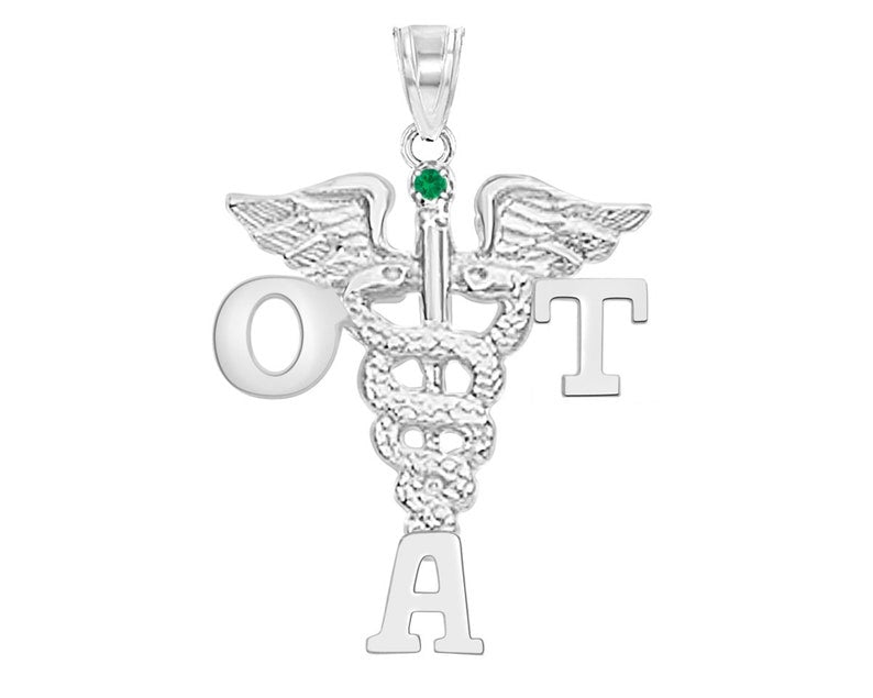 OTA Graduation Charm Silver OT Assistant - NursingPin.com