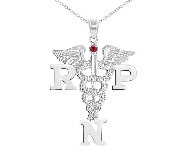 Registered Practical Nurse RPN Necklace Silver - NursingPin.com