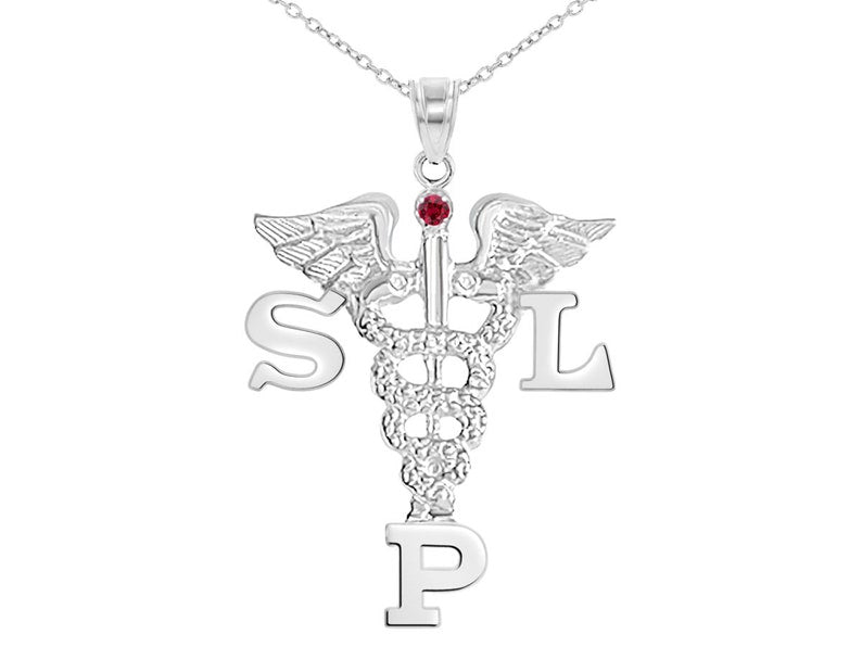 Speech Graduation SLP Silver Necklace - NursingPin.com