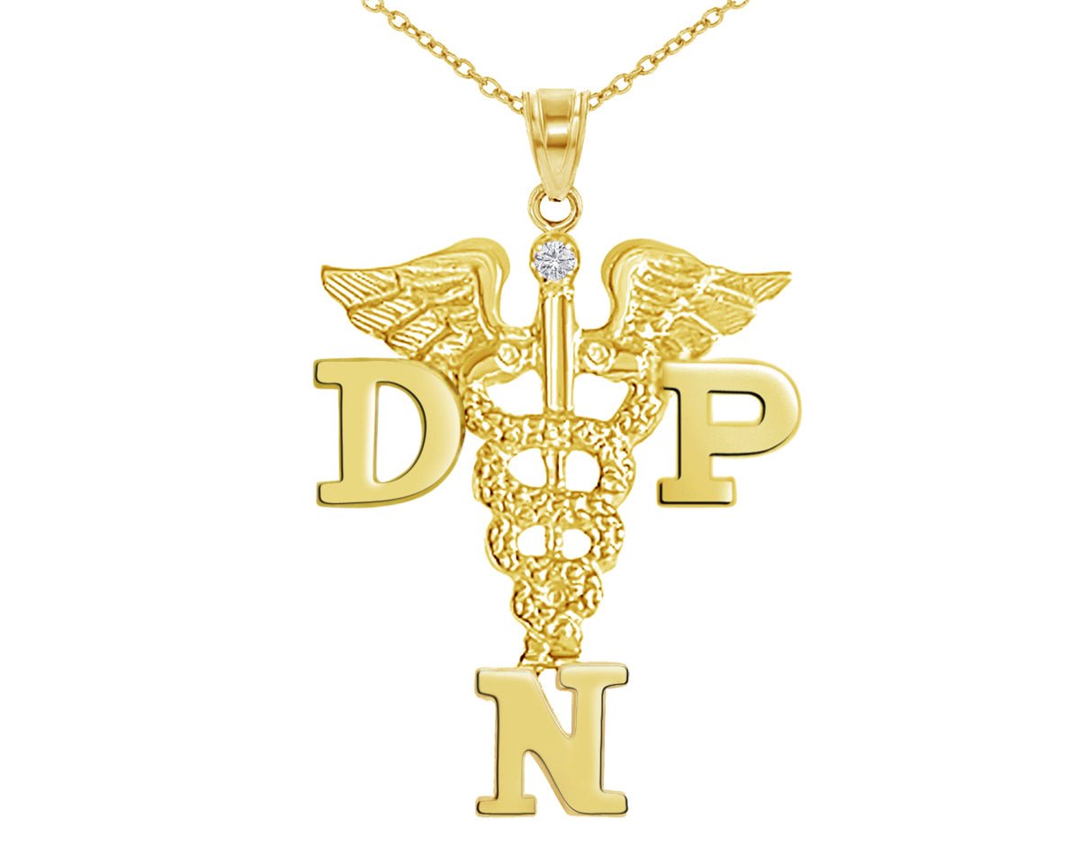 14K DNP Dr. Nursing Practice Necklace - NursingPin.com