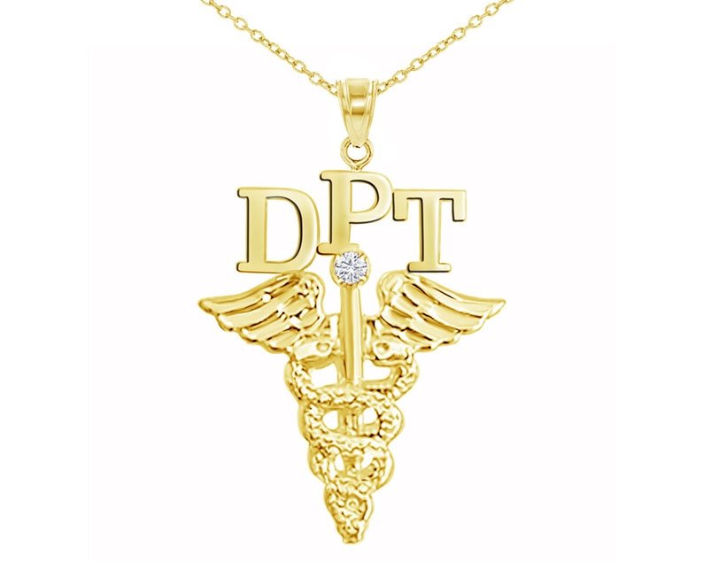 14K Doctor Physical Therapy DPT Necklace - NursingPin.com