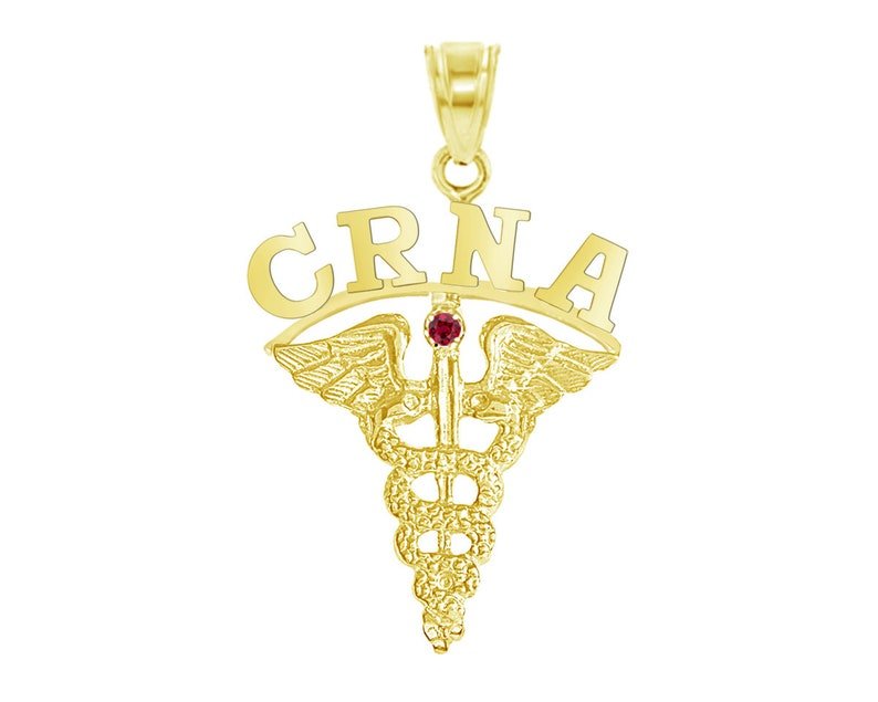14K Gold CRNA Graduation Nursing Charm - NursingPin.com