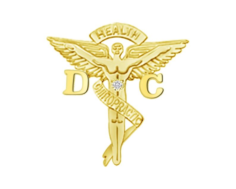 14K Gold DC Chiropractor Graduation Pin - NursingPin.com
