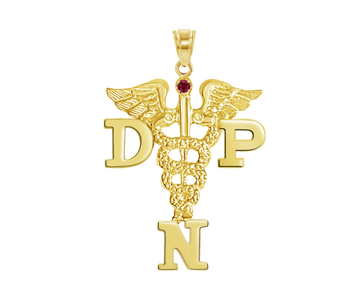 14K Gold DNP Dr. of Nursing Practice Charm - NursingPin.com