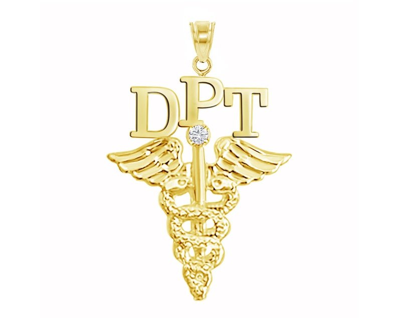 14K Gold DPT Dr of Physical Therapy Charm - NursingPin.com