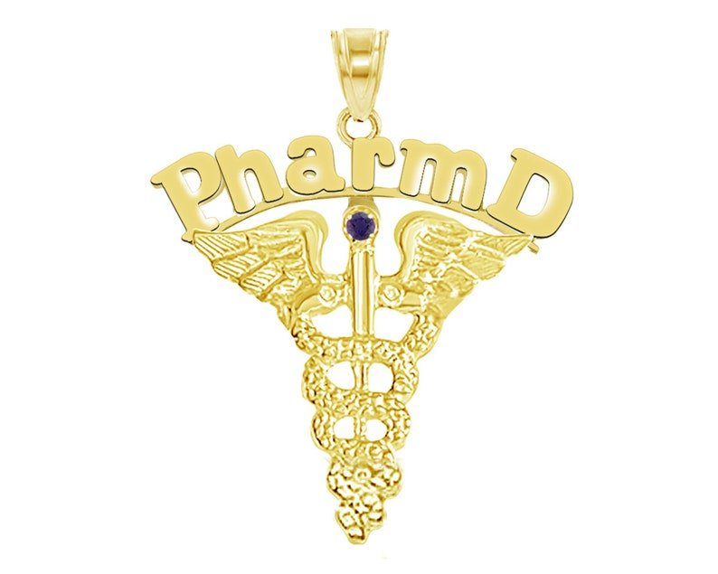 14K Gold PharmD Dr of Pharmacy Charm - NursingPin.com