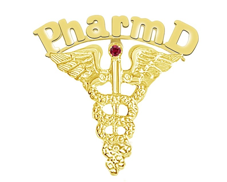14K Gold PharmD Dr of Pharmacy Graduation Pin - NursingPin.com