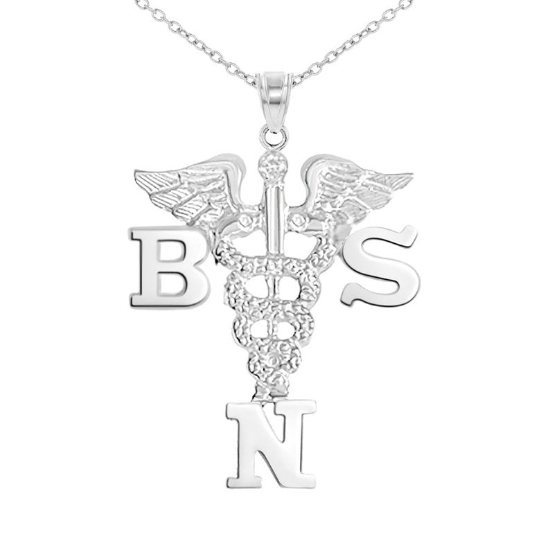 BSN Nurse Silver Necklace Jewelry & Gift - NursingPin.com