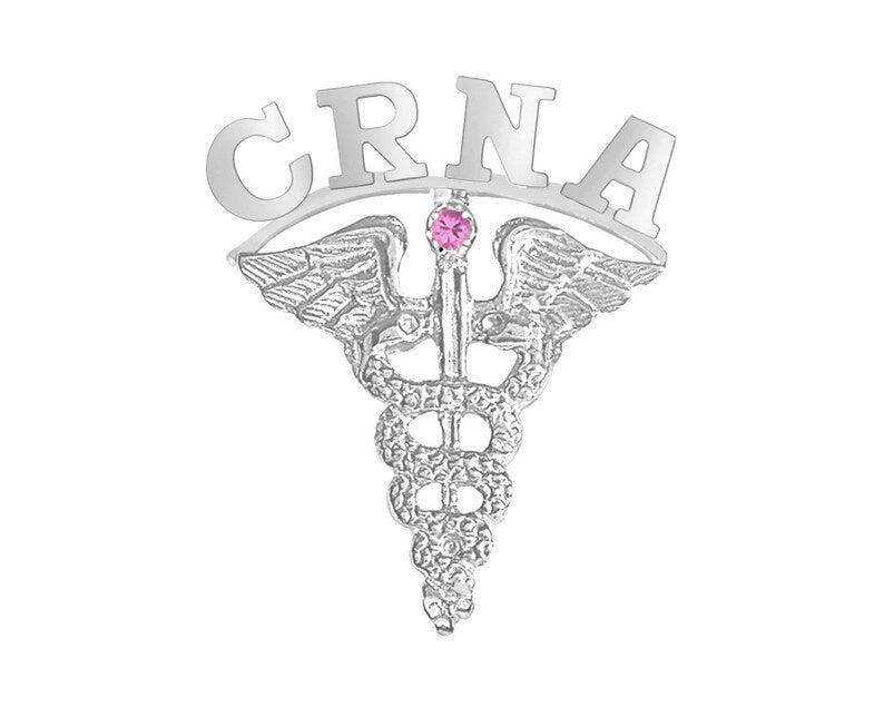 CRNA Nursing Pin for Graduation - Silver - NursingPin.com