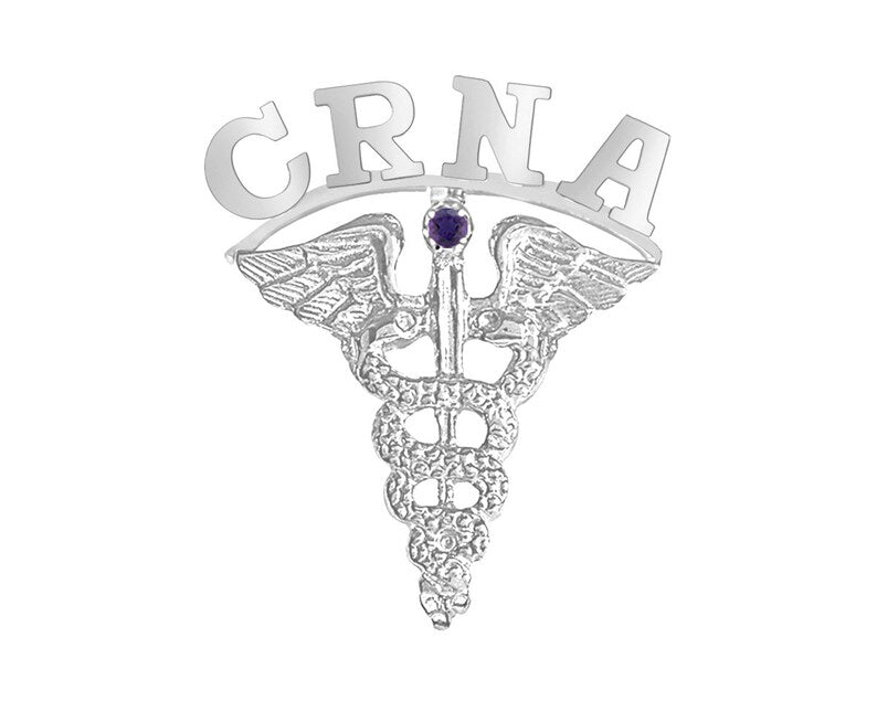 CRNA Nursing Pin for Graduation - Silver - NursingPin.com
