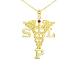 Speech Language Pathologist SLP Necklace | 14K Yellow Gold