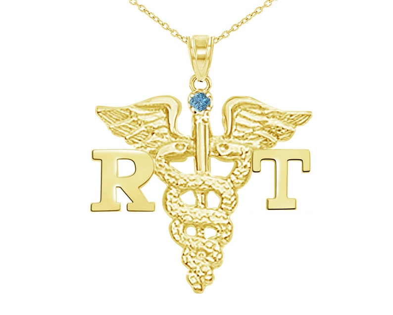 Respiratory Therapy RT Necklace 14K Gold