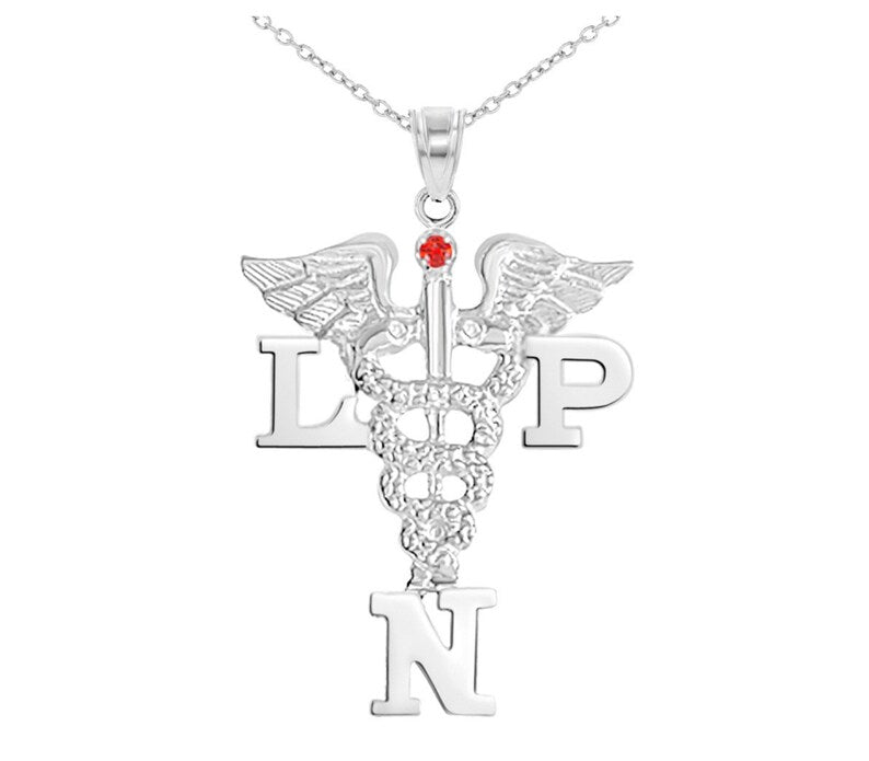 LPN Nurse Silver Necklace Jewelry & Gift - NursingPin.com