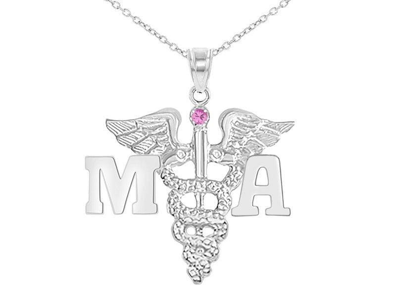 Medical Asst MA Silver Charm Necklace - NursingPin.com